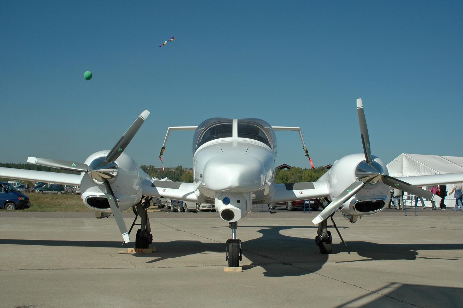 Turboprop airplane on a ramp